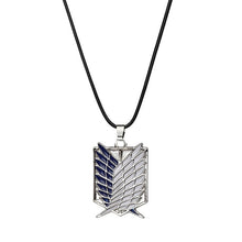 Load image into Gallery viewer, Japanese Anime Attack on Titan Necklace Wings of Liberty Shingeki No Kyojin Leather Chain Gold Silver Pendant Accessories Women
