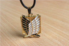 Load image into Gallery viewer, Japanese Anime Attack on Titan Necklace Wings of Liberty Shingeki No Kyojin Leather Chain Gold Silver Pendant Accessories Women

