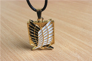 Japanese Anime Attack on Titan Necklace Wings of Liberty Shingeki No Kyojin Leather Chain Gold Silver Pendant Accessories Women