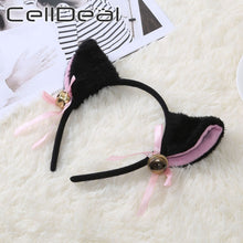 Load image into Gallery viewer, 6 Colors Beautiful Masquerade Halloween Cat Ears Cosplay Cat Ear Anime Party Costume Bow Tie Bell Headwear Headband Anime
