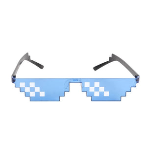 Thug Life Mosaic Glasses Sunglasses Men Women 8 Bit Coding Pixel Trendy Cool Super Party Funny Vintage Shades Eyewear